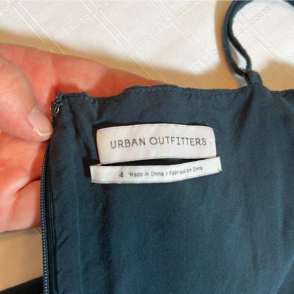 Urban Outfitters Riley Button-Down Linen Cotton Mini Dress Teal Size 4 - Picture 8 of 11